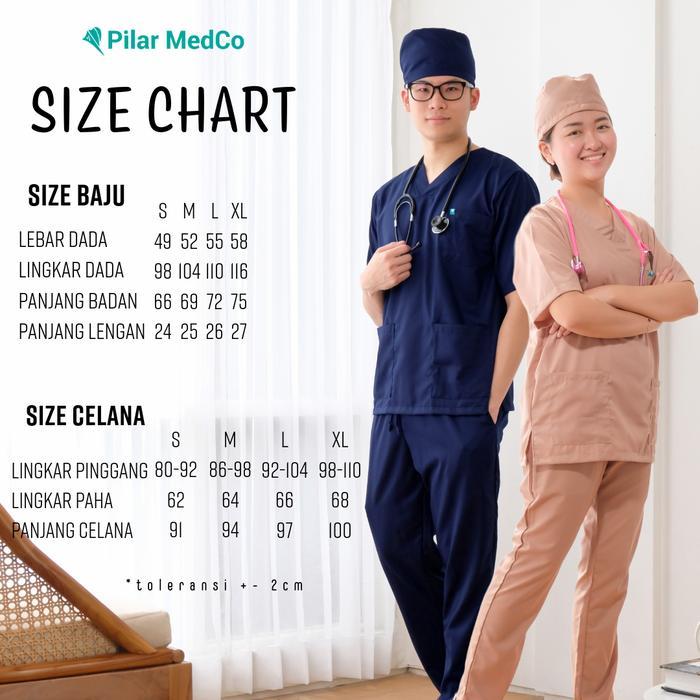Baju Ok Lengan Pendek - Baju Scrub Medis Lengan Pendek - Bahan Toyobo