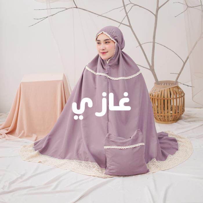 Top Mukena Dewasa Katun Polos Renda Rajut Jumbo Atasan Bawahan