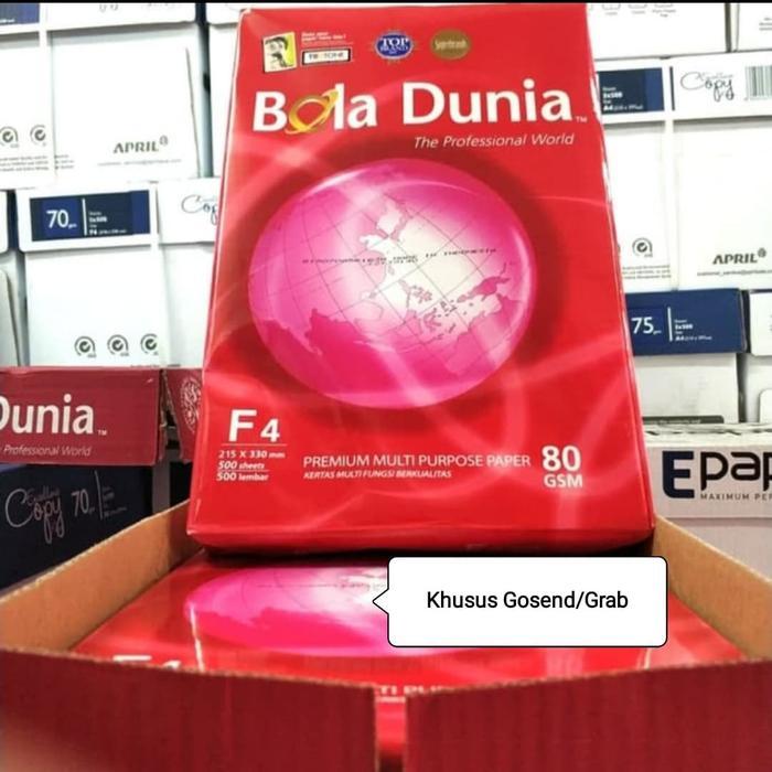 Kertas F4 80 Gram Bola Dunia