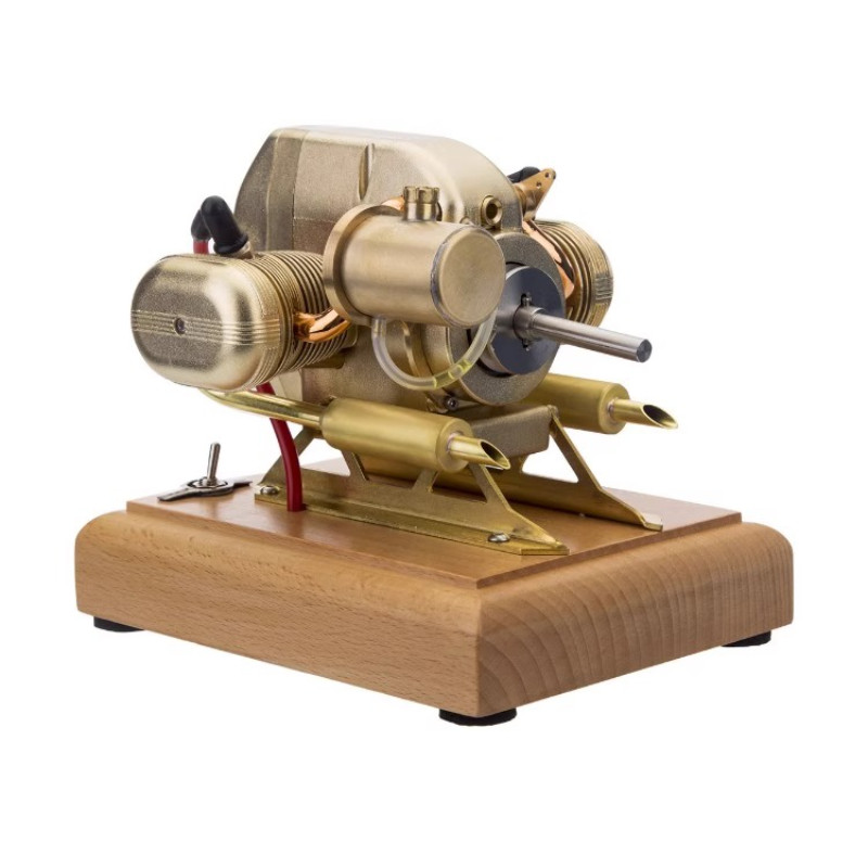 Liodraaaa_ R902 Horizontal Twin-cylinder Fuel Mini Engine Model Toy Scientifically Reproduces Mechan