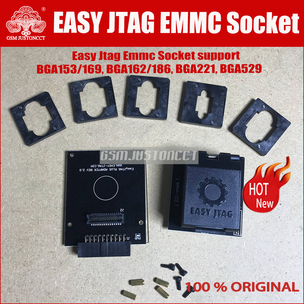 STOK TERBATAS  Original New EASY JTAG PLUS BOX EMMC Socket (BGA153/169, BGA162/186, BGA221, BGA529) 