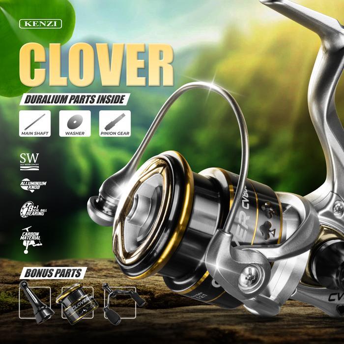REEL KENZI CLOVER CV 800 with Free Spool One Piece Single & Double Handle Reel Stand DURALIUM CARBON