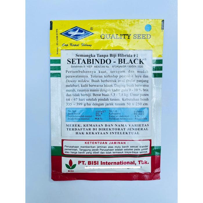 Little_Little_ Benih Semangka Hibrida F1 Setabindo Black Isi Kemasan 20Gram Dari Benih Bisi Cap