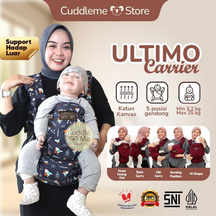 Cuddleme Ultimo Carrier Motif Hipseat 5 Posisi Gendong - Gendongan Kanguru Newborn - Toddler Bayi