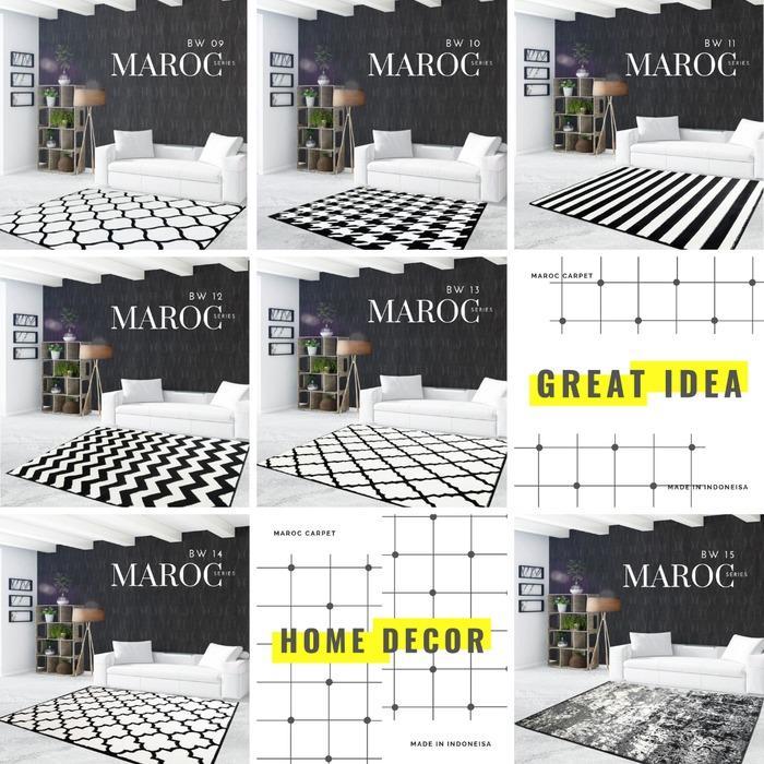 Karpet Lantai 160x210 Maroc Monokrom, Karpet Permadani Bulu Tebal