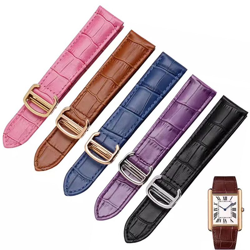 Genuine Leather Watch Strap For Cartier Tank Solo fashion Bracelet For Men's Woman's Replace