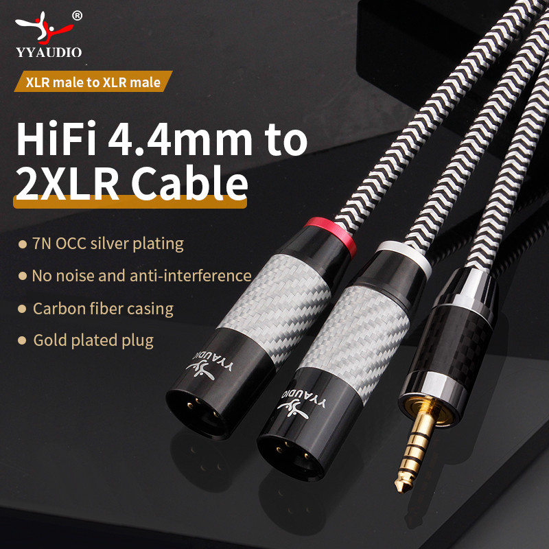 STOK TERBATAS  7N OCC Hifi 4.4mm to 2XLR Cable for Mp3 DAC AMP 4.4MM Jack Audio Output Amplifiers Hi
