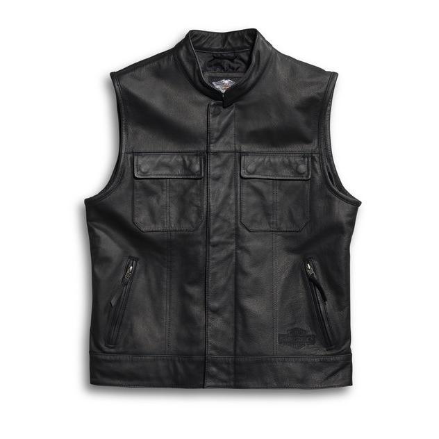 TERLARIS ROMPI VEST KULIT HARLEY_DAVIDSON MEN'S FOSTER LEATHER ORIGINAL HD GENUINE 98090-15VM