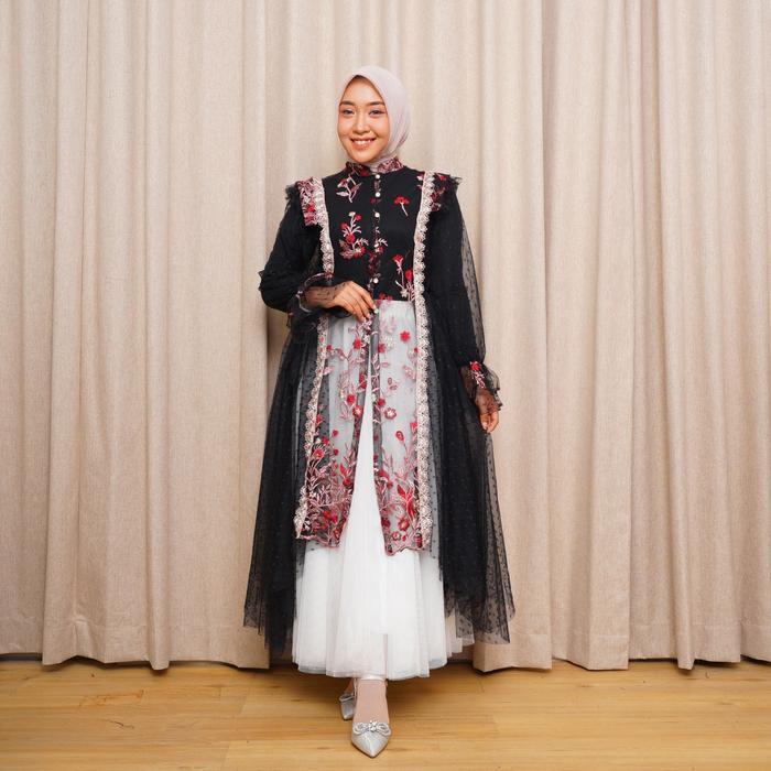 Perfectu Official Yara Outer Lebaran Brukat Simple Elegant Kondangan Mewah Muslim Tunik