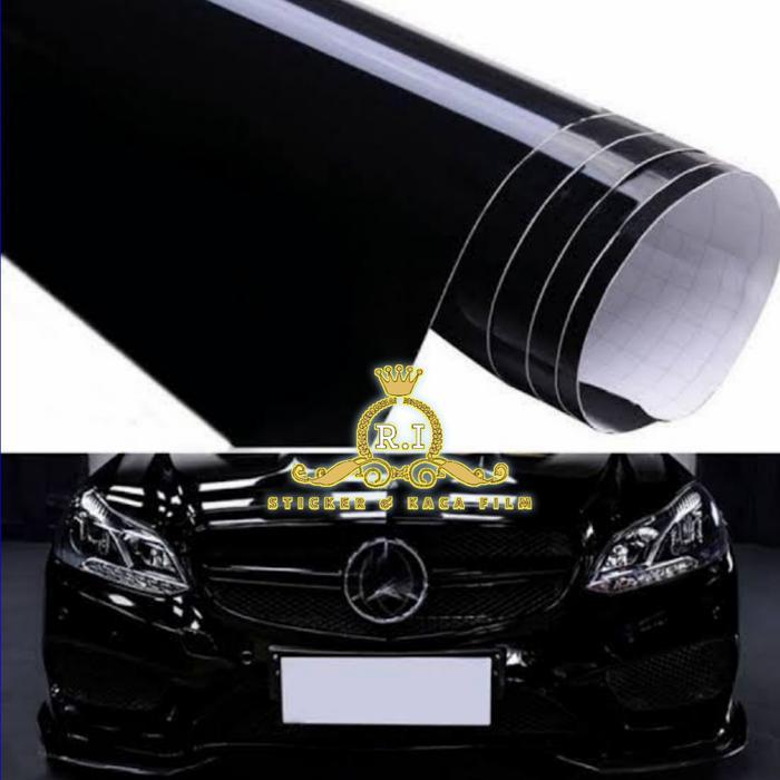 "New" [LEBAR 122CM] Sticker HITAM Glossy Skotlet Mobil Motor Car Wrapping