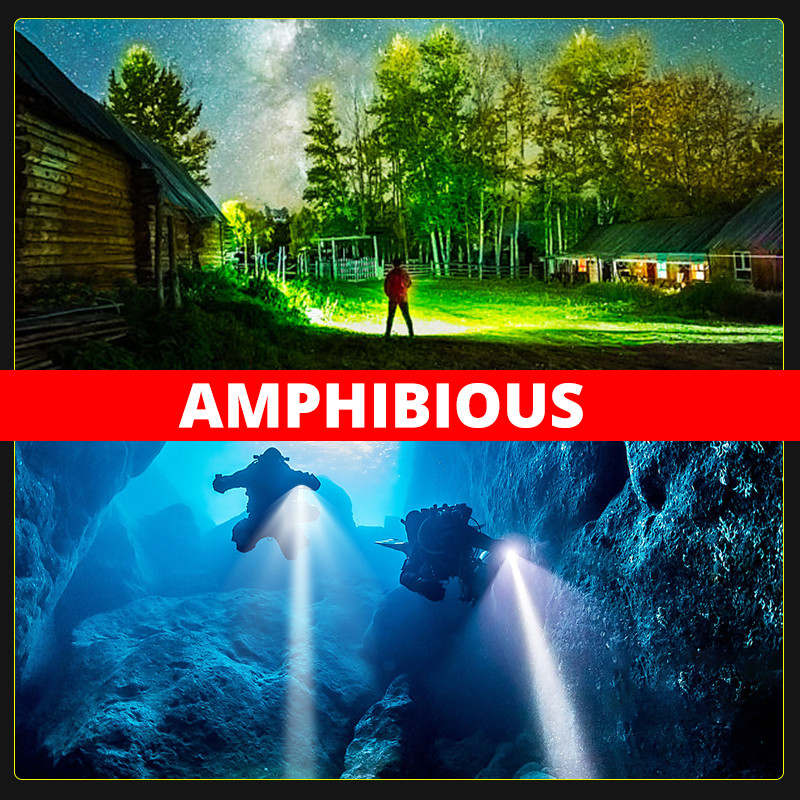 LED Diving Flashlight IP68 Waterproof Powerful LED Scuba T6 5L2 5UV Lantern Torch 200M Underwater