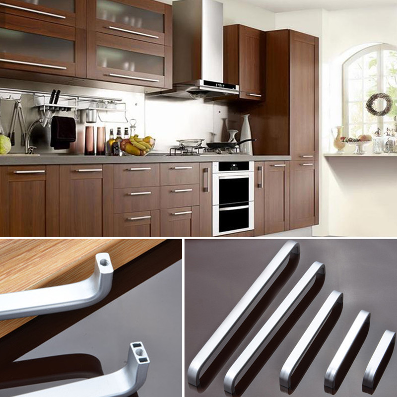 Modern Wardrobe Handle Solid/Hollow Space Aluminum handle Kitchen Furniture pulls drawer handle