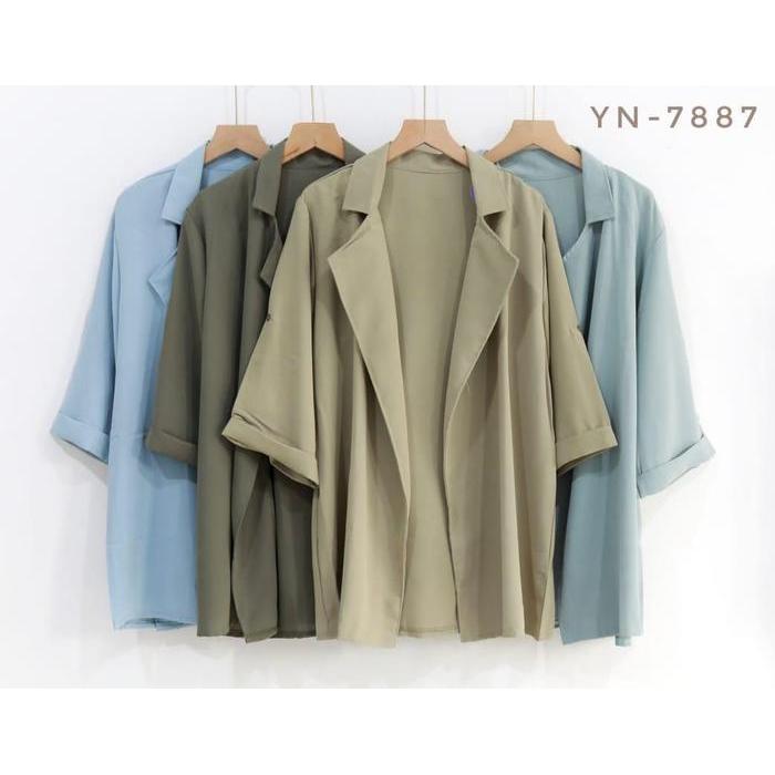 Nova Blazer Outer Flowy Comfy Wanita - Blazer Outer Korean Style Baju Linen
