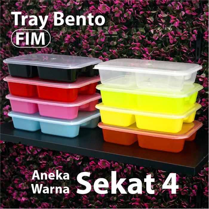 Tray Bento Aneka Warna Sekat 4 - FIM