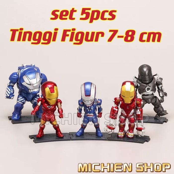 Action figure Iron Man Marvel Avengers chibi kids logic seri C
