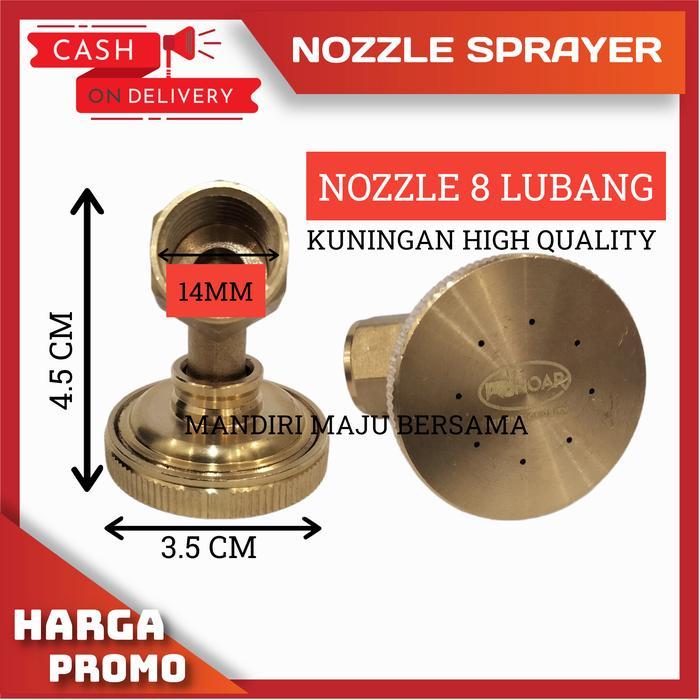 Nozzle Bengkok 8 Lubang Sprayer Kabut Nozle Kuningan Spuyer Misting