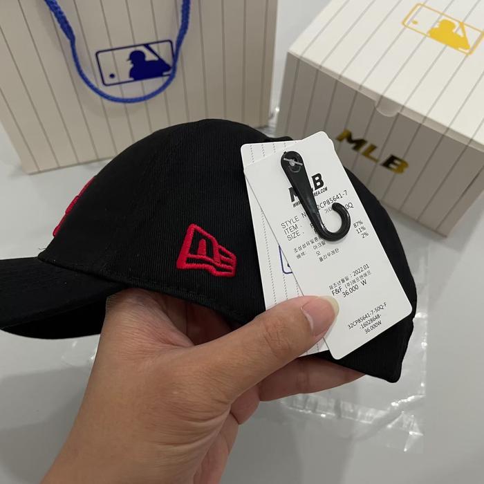 Topi Baseball Pria Topi Mlb Korea Ny Yankees Black Red 9Forty Baseball Cap