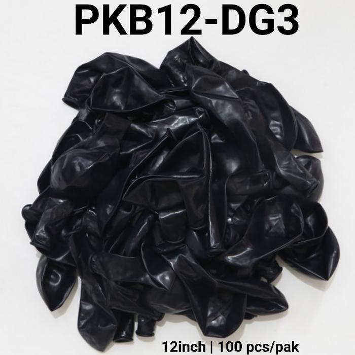 PKB12-DG3 Balon latex 12 inch 1 pak isi 100 doff tebal biru tua gelap