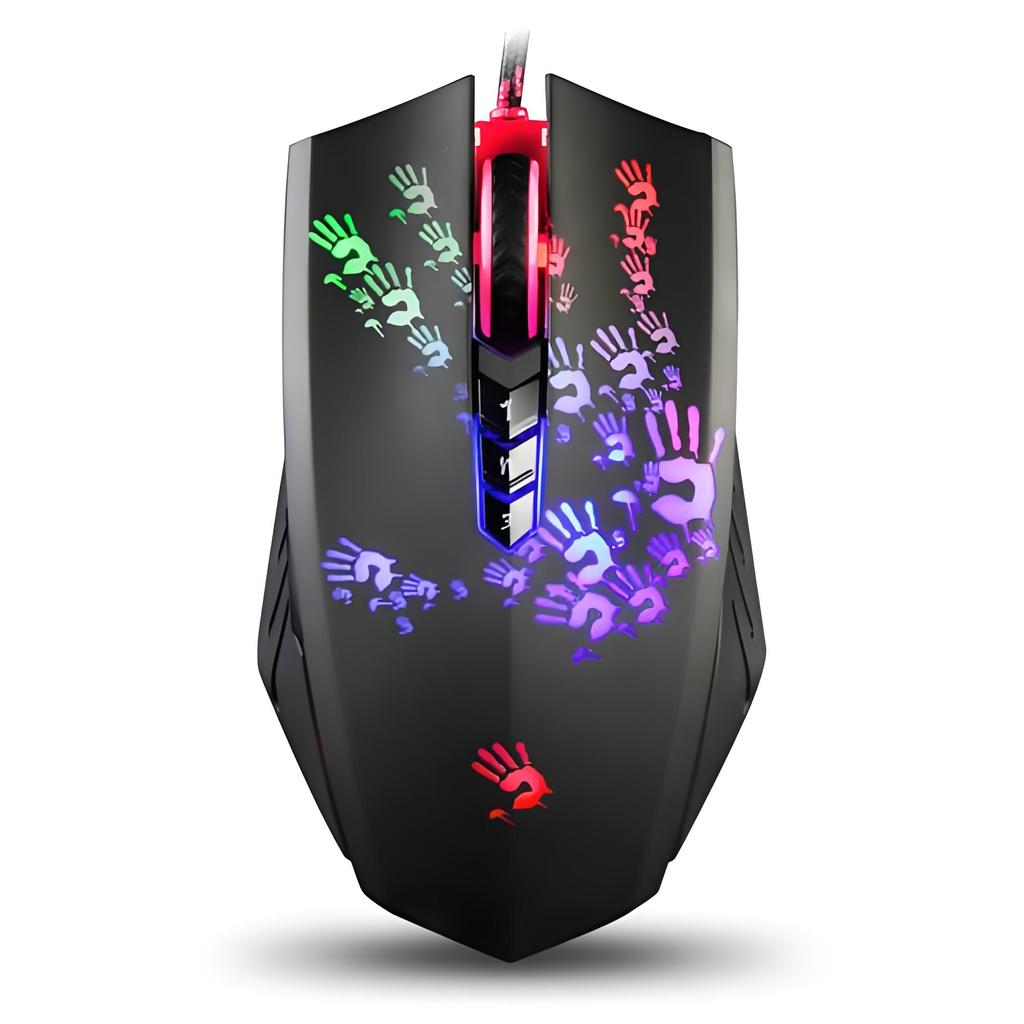 A4Tech Bloody A60 Gaming Mouse,RGB Mouse,Drag Click , 6200 CPI, 8 Macro Keys, X'Glide Metal Boot,