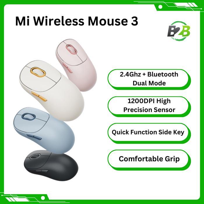 Xiaomi Mouse 3 Dual Mode 2.4Ghz Bluetooth 1200 DPI Sensor Mouse Wireless Portable