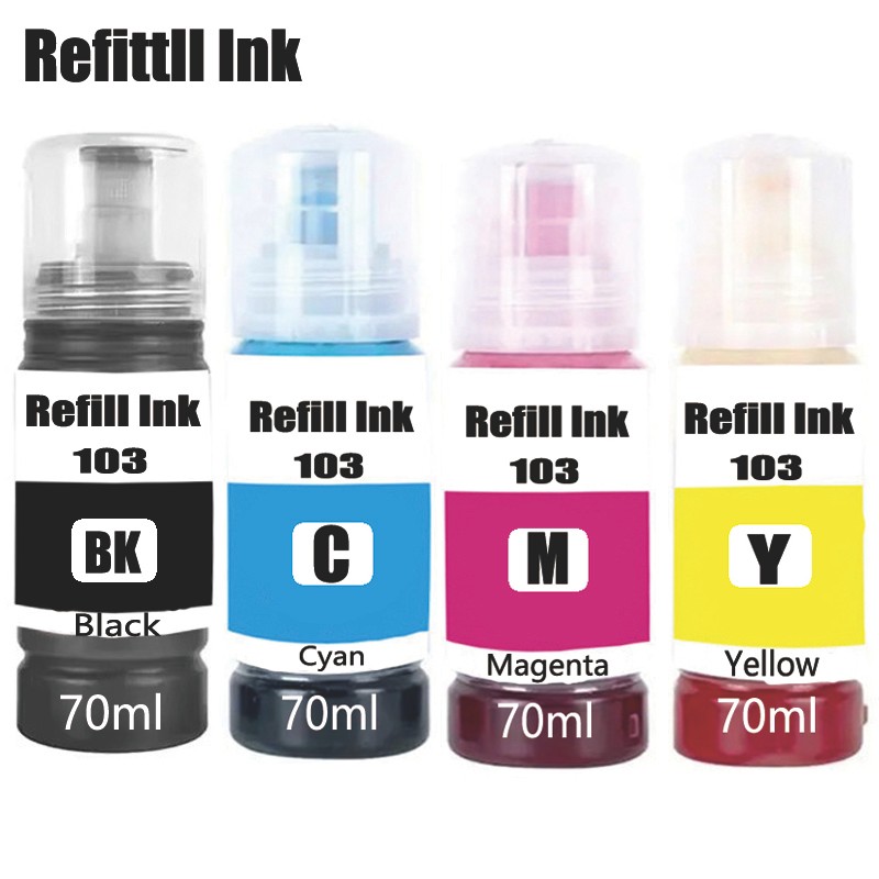 T103 103 104 Refill Dye Ink For Epson Eco Tank L1110 L3100 L3110 L3111 L3116 L3150 L3151 L3156 L3160