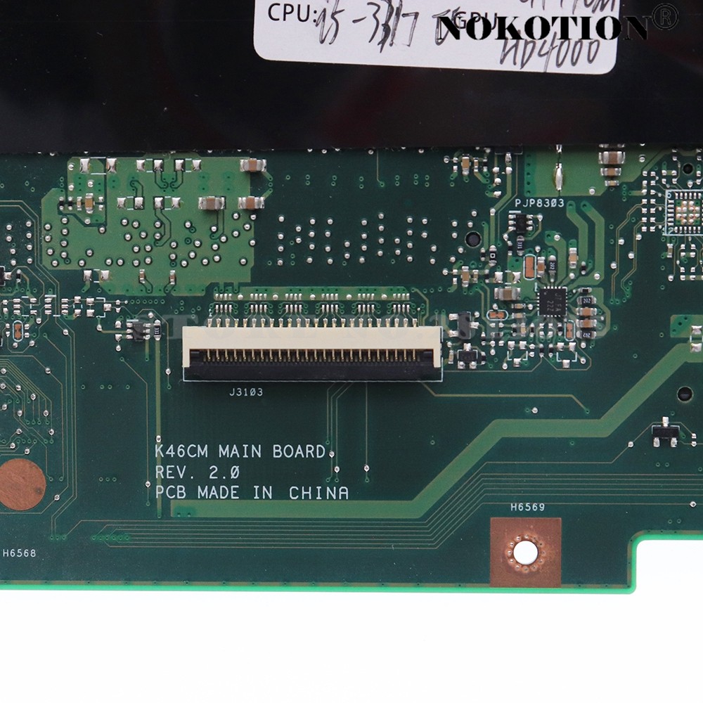 K46CM REV 2.0 MAIN BOARD For ASUS A46C K46C K46CA K46CB K46CM Laptop Motherboard HM76 i5-3317U CPU