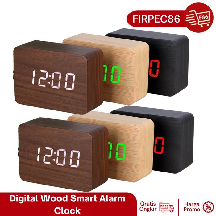JAM KAYU DIGITAL / JAM WEKER KAYU DIGITAL LED MEDIUM