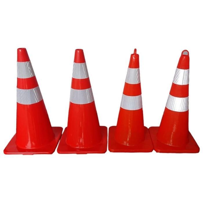 BOOM SALE RUBBER KARET Safety Traffic Cone 70 cm Kerucut Lalu Lintas 2.4 Kg Rubb