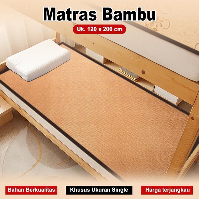 Matras Tikar Bambu Tradisional Ukuran 120x200cm Karpet Bambu Premium Alas Kasur Tikar Lipat Bambu
