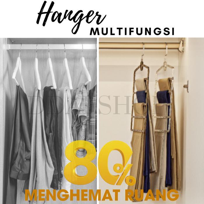 Gantungan Hanger Serbaguna Rak Gantung Susun Hijab Baju Kerudung Celana Aesthetic Plastik Tebal