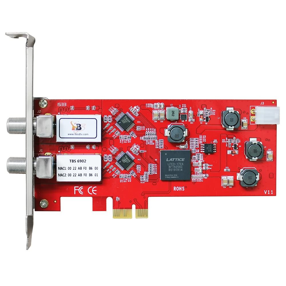TBS6902 Dual DVB-S2 PCIe Card 2x LNB QPSK BPSK Video Capture Card for TV Broadcasting Watch and