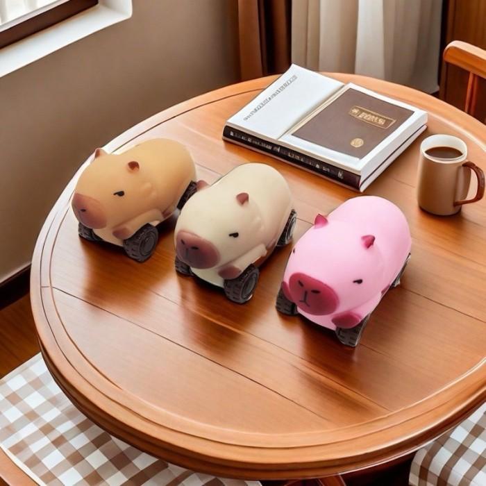 [P R O M O] Mainan Squishy Car Capybara, Pull Car Capybara Mainan mobil Kapibara Mainan Dekompresi