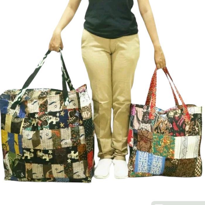 SIAPKIRIM Tas Laundry Motif Batik Perca Ukuran Sedang Dan Besar Kain perca READY STOCK