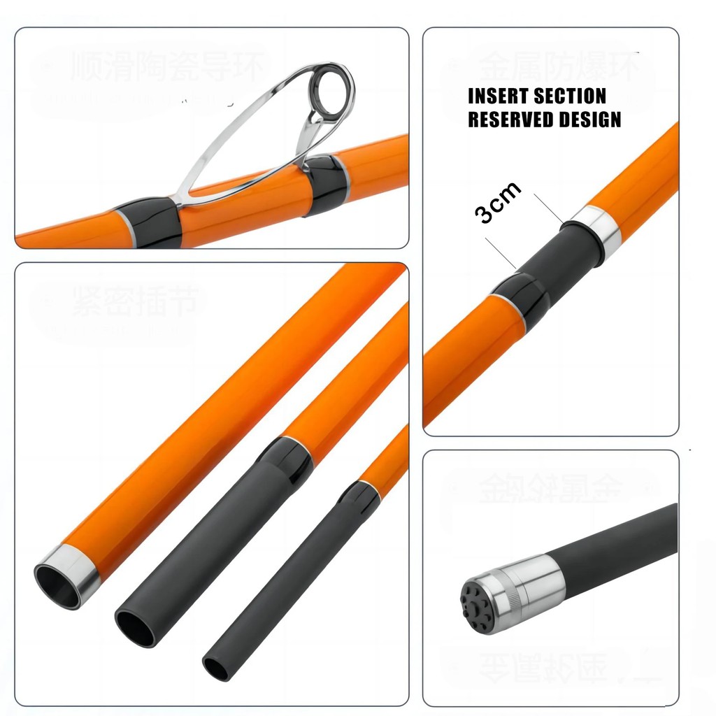 3.3M 3.6M 3.9M 4.2M Carp Rod 35kg Surf Fishing Rod Portable Travel Surf Spinning Rod 3 Piece Carbon