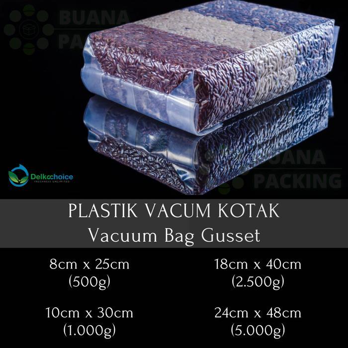 PLASTIK STANDING VAKUM / VACUM / VACUUM GUSSET BERAS DELKOCHOICE