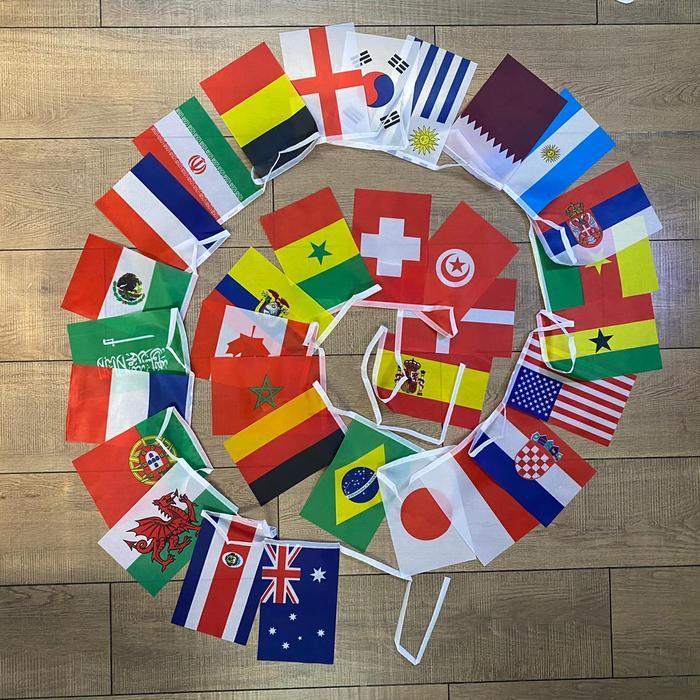 Bendera Renceng 32 Negara Piala Dunia Bendera Dekorasi Piala Dunia
