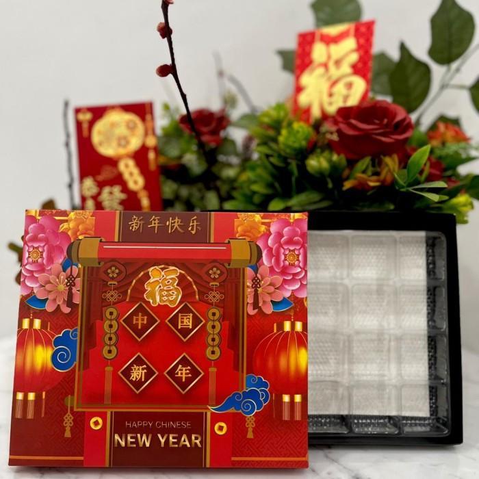 Thebest- KotakDusBox Kue Nastar Kue Kering Imlek Edition Sekat 20&30