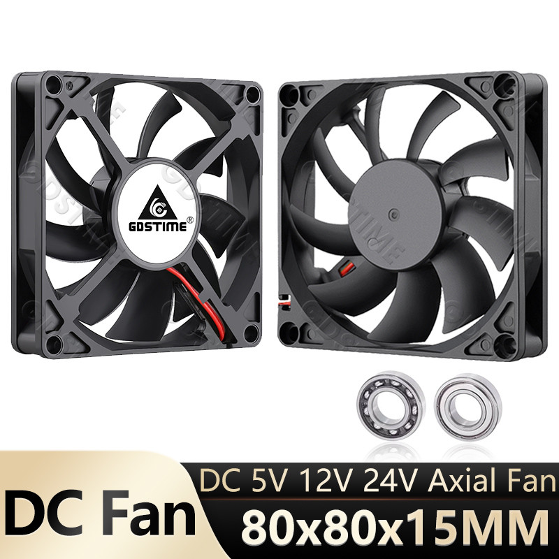 BELI SEKARANG Gdstime 8015 Case Motor Cooler 8CM 5V 12V 24V  Mute Computer Case Cooling Fan 80x80x15