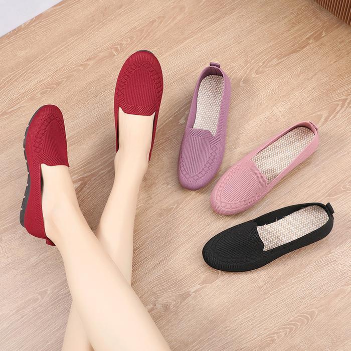 Sepatu Wanita Import Flat Shoes Sol Hitam Karet 101