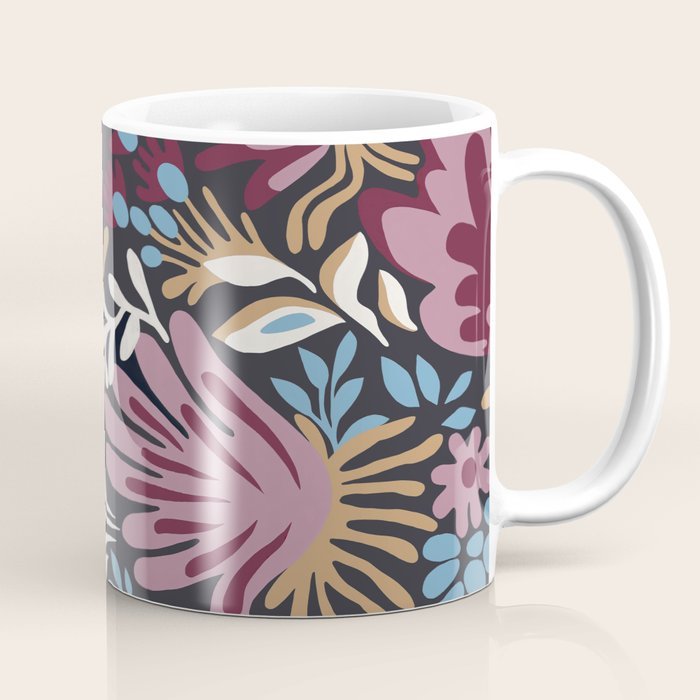 Mug Kopi Pelarian Bunga Subur Gelap