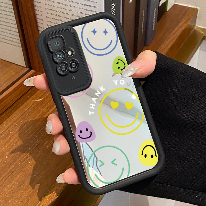 Casing Hp Untuk XIAOMI Redmi 10 10C 10 Prime Case Casing Kematian Smile Emoji Tas Pola Kasus cermin 