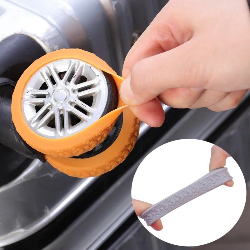 1/24Pcs Thicken Texture Silicone Wheels Protector For Luggage Reduce Noise Travel Luggage Wheels