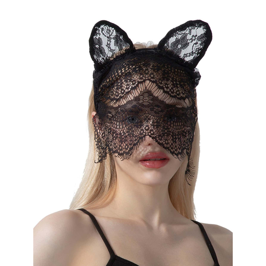 Halloween Cosplay Fox Mask Lace Sexy Eye Mask Animal Mask Half Face Erotic Lace Cat Mask Women Sex