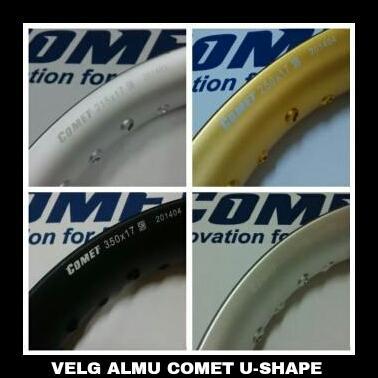 Velg Almunium Comet U Shape 300 17 Gold Silver Papa Racing