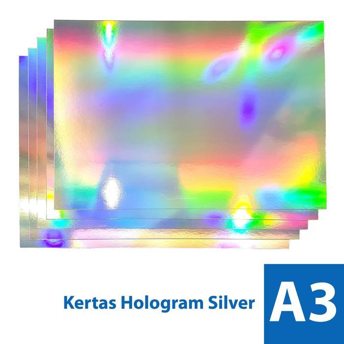Kertas Hologram Perak 300 gsm A3/A3+ - Paper Silver