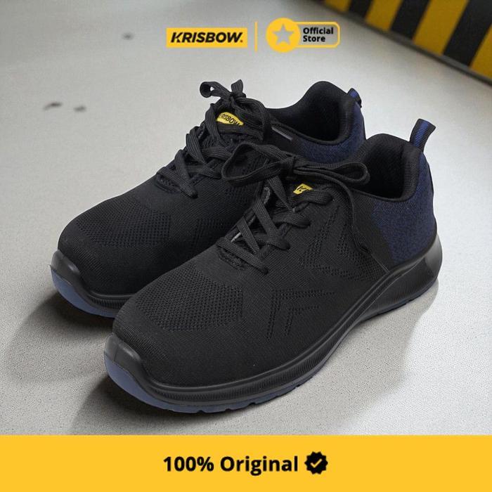 ASLI Krisbow Ukuran 45 Troy Sepatu Pengaman - Hitam Safety Shoes Sepatu Pengaman READY STOCK