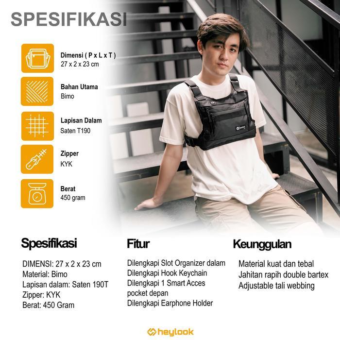 New Tas Rompi Dada Chest Bag Tactical Rig Bag Bodypack Outdoor Pria Cowok