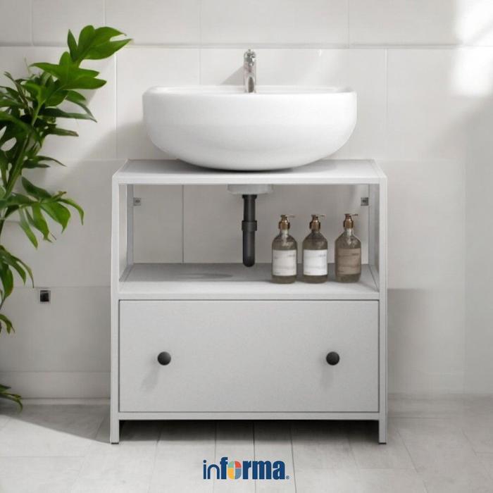 Informa Sierra Kabinet Dengan Laci Penyimpanan - Putih Vanity Tempat Sabun Wastafel Rak Kamar Mandi