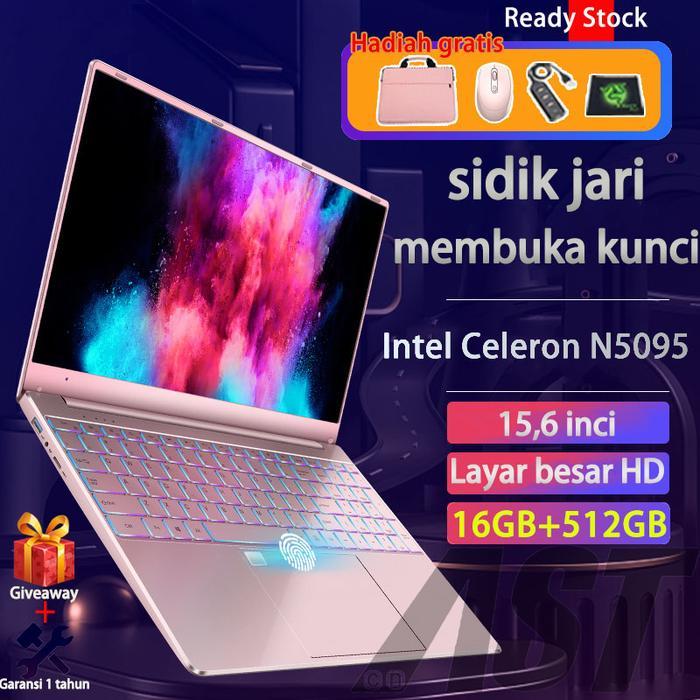 AST Laptop Baru Full Pink 15.6'' Intel Celeron N5095 RAM 20GB+512GB SSD Layar HD Garansi 1 Tahun & H