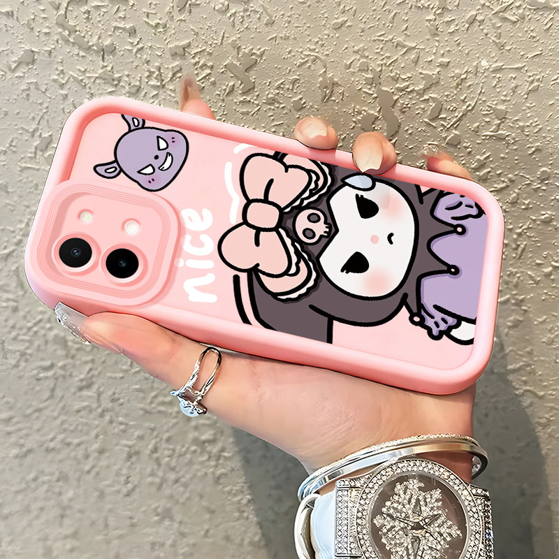 Casing Hp untuk VIVO Y28 2024 Case Bow Doll pink  Kasing silikon cocok pria dan wanita Cesing Kesing